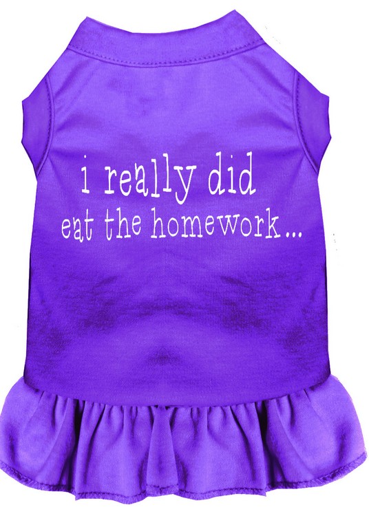 I really did eat the Homework Screen Print Dress Purple XXXL